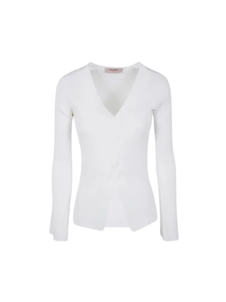 Sweter Twinset z długim rękawem biały