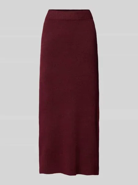 Spódnica midi z dzianiny z rozcięciem model ‘WHITNEY’ Vero Moda bordowa
