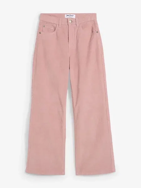Wygodne spodnie sztruksowe loose fit różowe