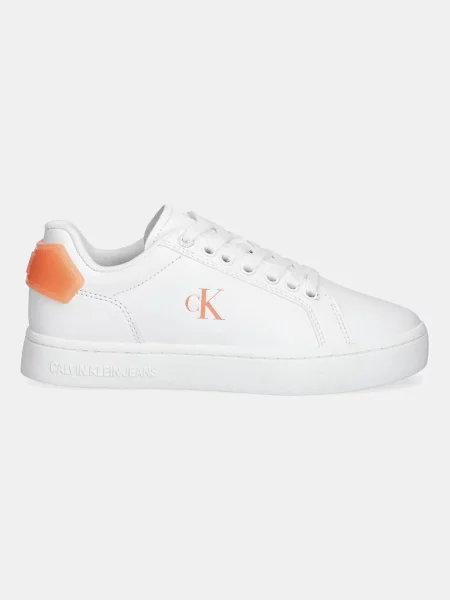 Kožené tenisky Calvin Klein Jeans CLASSIC CUPSOLE RU PATCH LTH WN biela