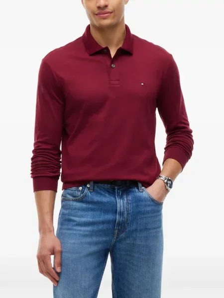 Lung tricou polo Tommy Hilfiger roșu