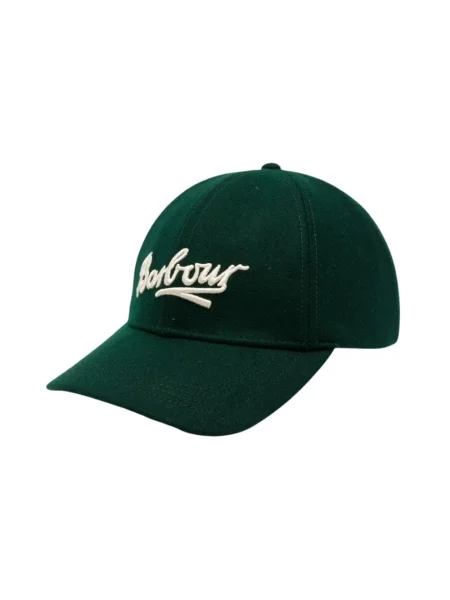 Barbour czapka z daszkiem z wełną zielona
