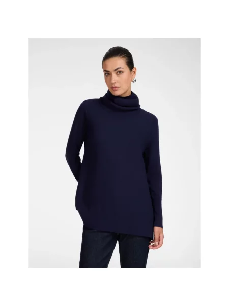 Sweter z golfem Elena Miro' niebieski