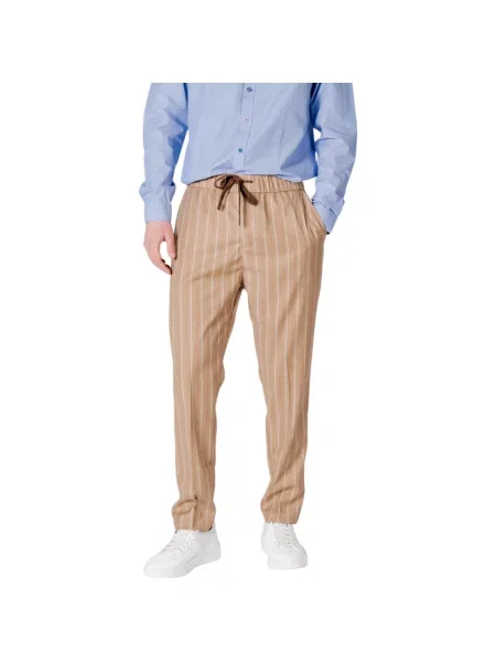 Pruhované kalhoty Gianni Lupo bílé