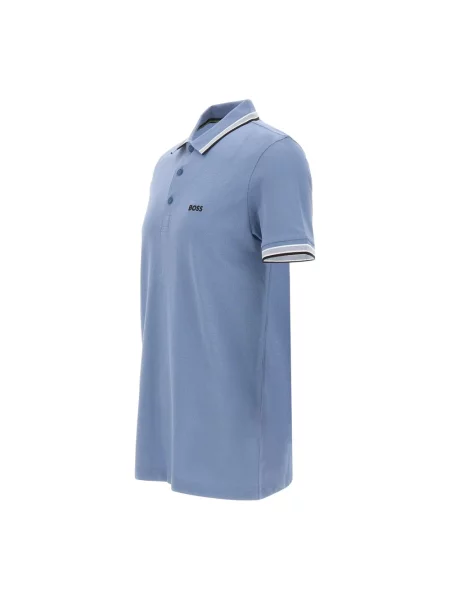 BOSS Green polo Paddy niebieska