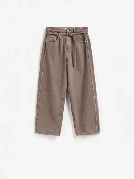 Reserved Blugi barrel slim cafeniu