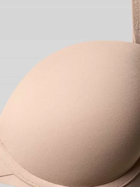 Biustonosz push up z detalami z logo model ‘PERFECT FIT’ Calvin Klein Underwear beżowy