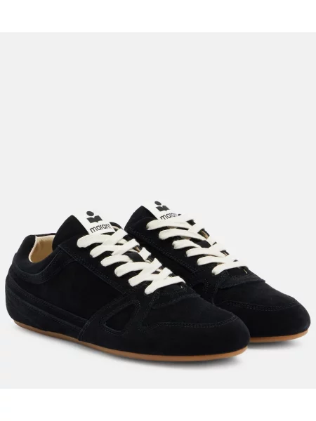 Sneakerși Isabel Marant din piele de căprioară negru