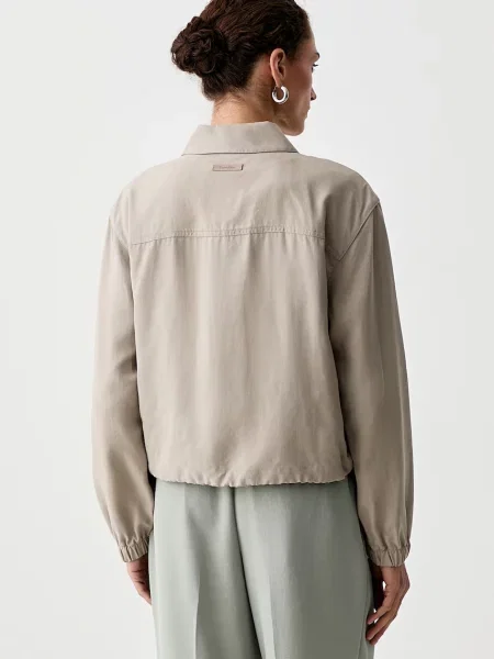 Calvin Klein rövid dzseki női lenvászonnal bézs