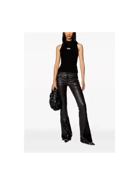 Top Diesel prążkowany na ramiączkach czarny