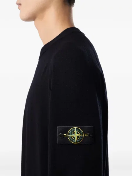 Пуловер Stone Island с кръгло деколте камъни черно