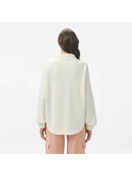 Lacoste Bluza Z Zamkiem Loose Fit biała