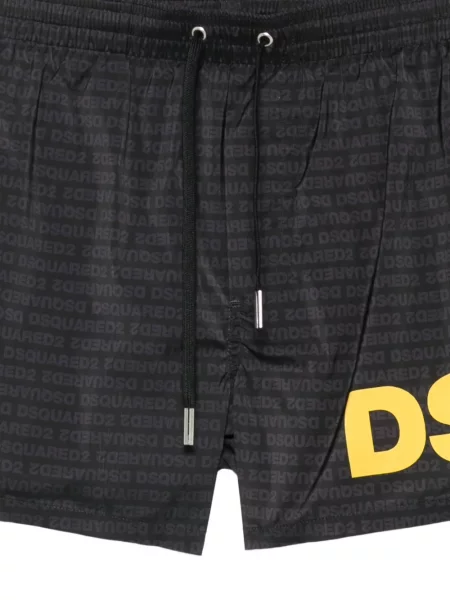 Slip de baie Dsquared2 cu imagine negru