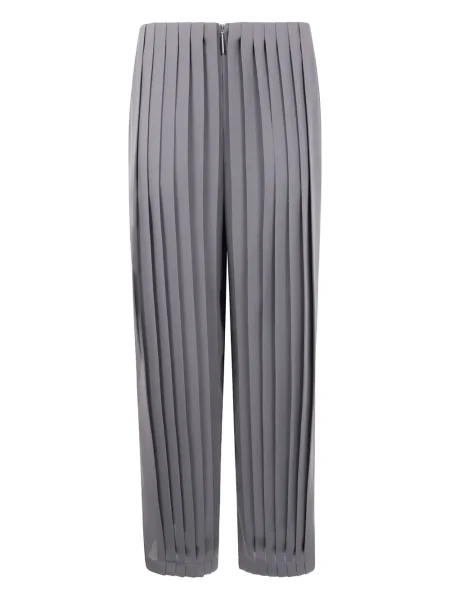 Pantaloni Giorgio Armani de mătase plisate gri