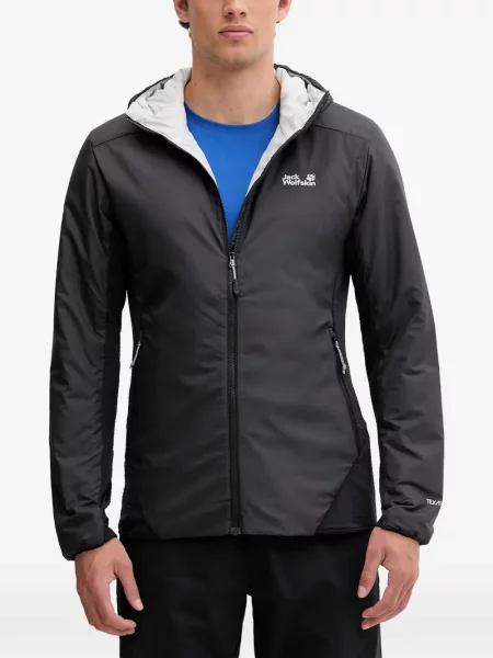Geacă Jack Wolfskin cu glugă negru