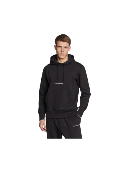 Mikina s kapucňou Calvin Klein Jeans s kapucňou čierna