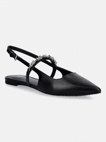 MICHAEL Michael Kors balerini de piele Dina Flex Sling Flat negru
