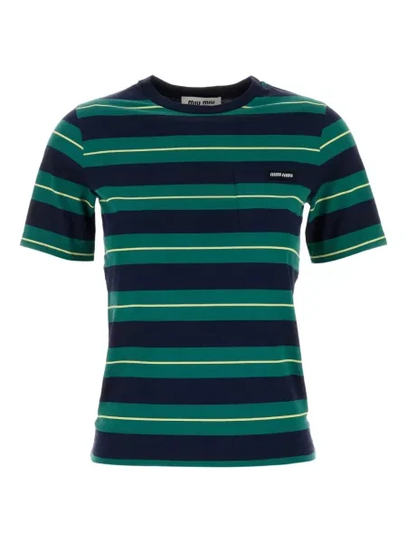 Tricou Miu Miu cu dungi verde