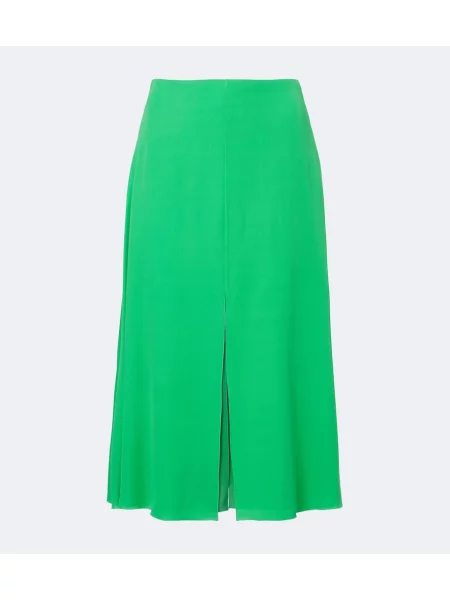 Fustă midi Valentino de mătase verde