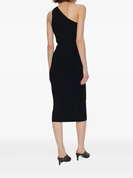 Rochie midi Iro până la genunchi cu un umăr gol de costum negru