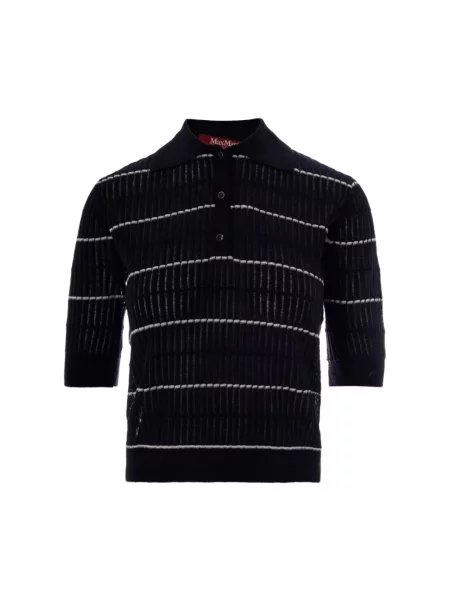 Koszulka Max Mara Studio wełniana niebieska