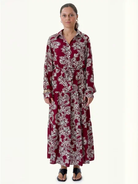 TEESHOPPEN Rochie Lola burgundy roșu