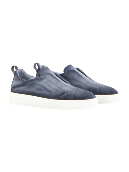 Sneakersy Santoni skórzane niebieskie