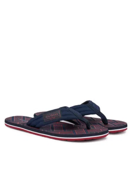Tommy Hilfiger Šlepetės per pirštą Flag Patch Beach Tamsiai mėlyna