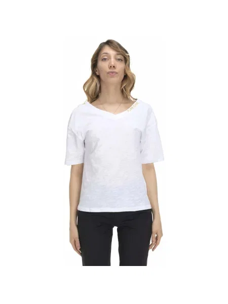 Tricou Leone 1947 cu decolteu în V alb