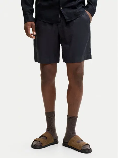 Šortky z materiálu Jack & Jones černé