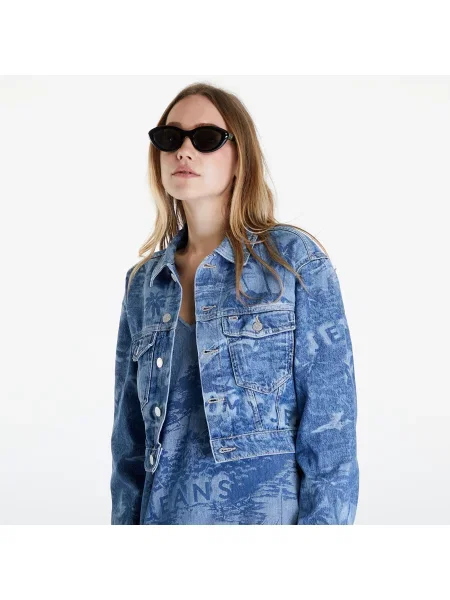 Tommy Jeans Geacă de blug | Cropped Fit albastru