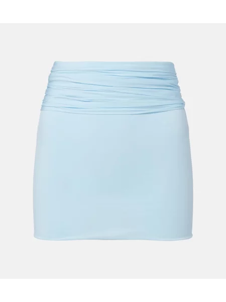 Fustă Wardrobe.nyc cu volane albastru
