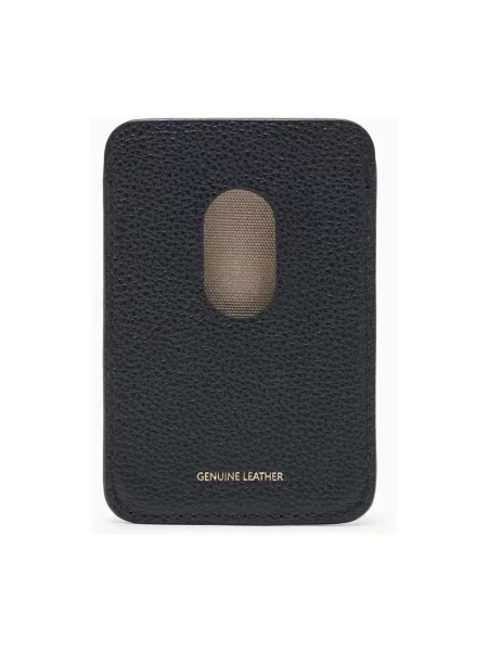 Lniany portfel Emporio Armani z nadrukiem czarny