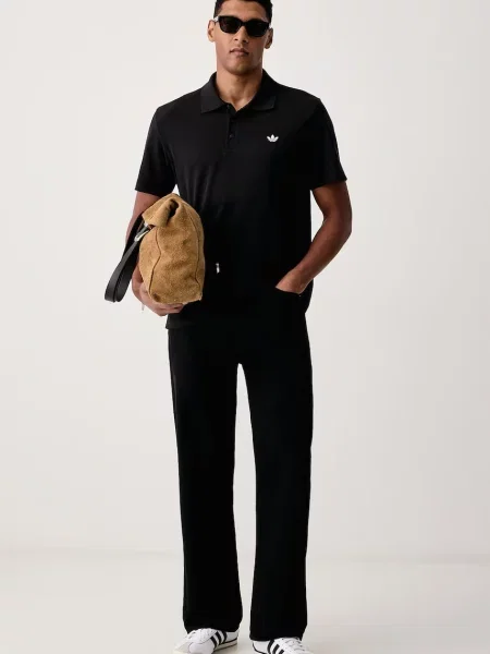 Adidas Originals тениска с яка мъжка от Trefoil Essentials черно
