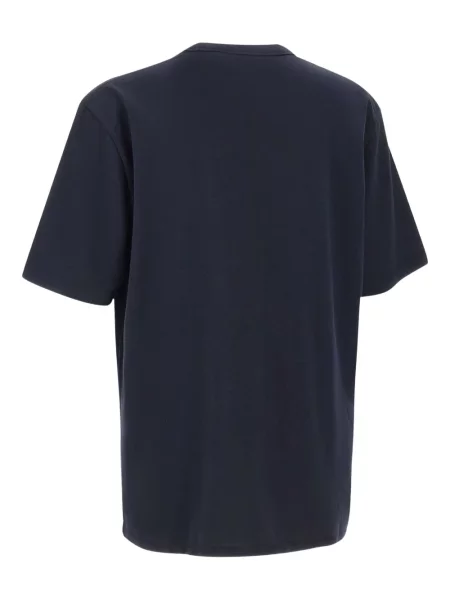 Tricou Boss cu broderie cu decolteu în U albastru
