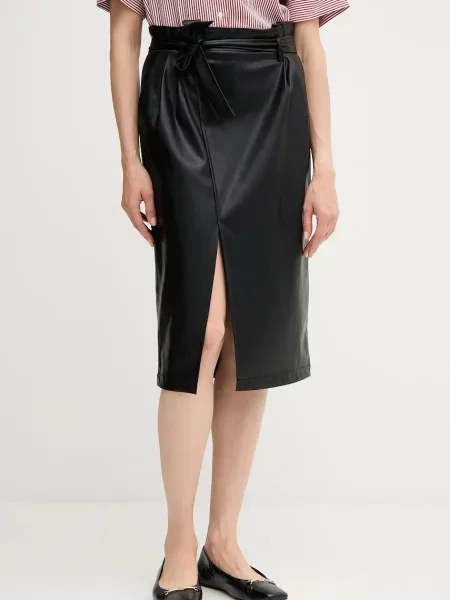 OUI fustă midi drept negru