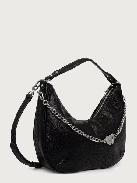 Juicy Couture τσάντα hobo γυναικεία από απομίμηση δέρματος TWIG NARRATIVE μαύρο