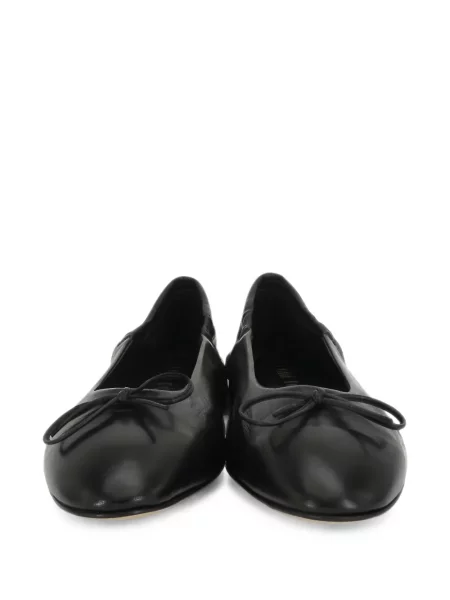 Balerini Pomme D´or cu funde din piele negru
