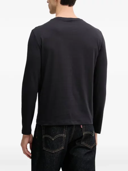 Lung tricou Armani Exchange cu imagine negru