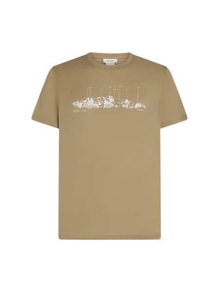 ICEBREAKER Tricou Tech Lite bej închis alb