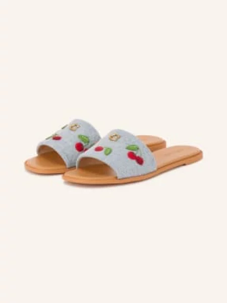 Coach klapki na płaskim Holly Denim Cherries Sandal czerwone