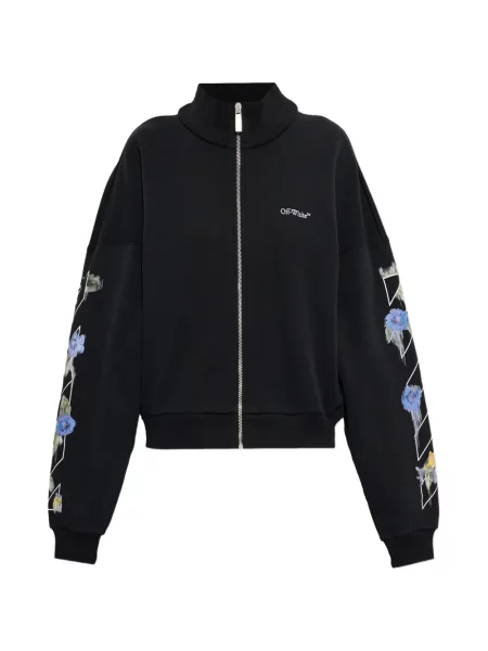 Hanorac Off-white cu model floral cu imagine alb