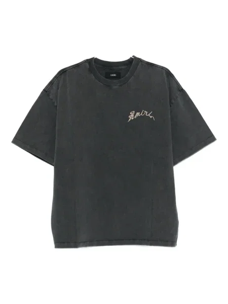 Tricou Amiri cu broderie scurt negru