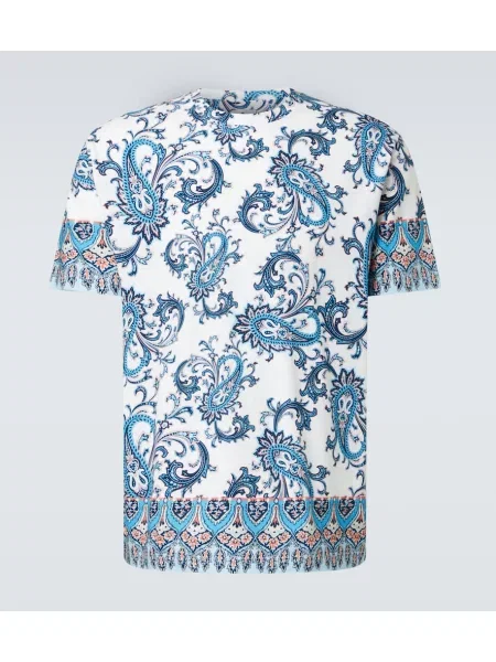 Tricou Etro cu model paisley albastru