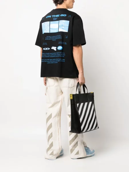 Raštuotas marškinėliai Off-white balta