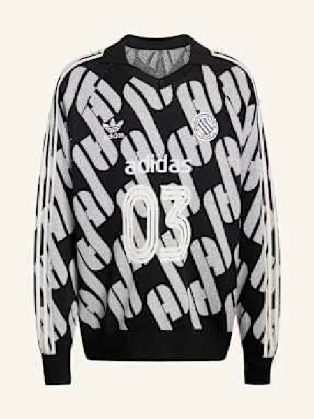 Adidas Originals Úpletová Polokošile Adicolor Blokecore Unisex černá/ světle šedá/ bílá černé