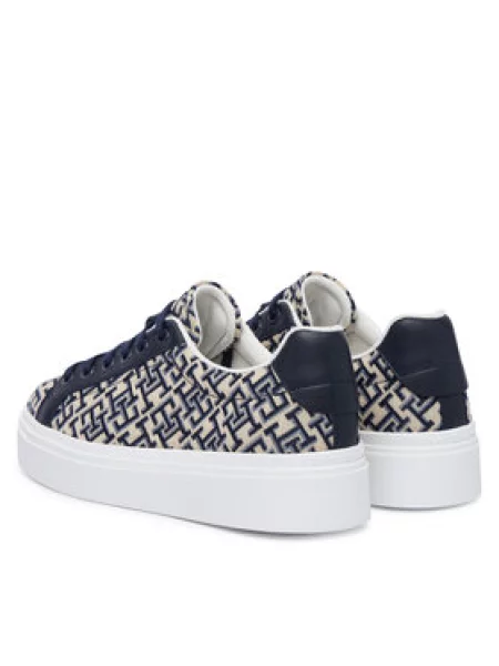 Sneakersy Tommy Hilfiger Chic Platform Monogram béžová