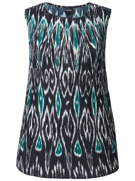 Ulla Popken Top verde jad / negru alb