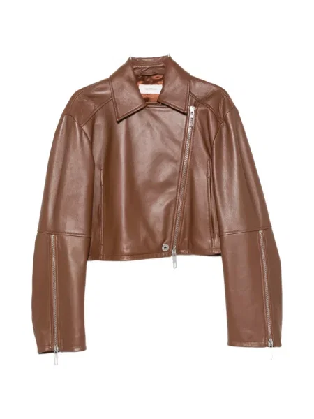 Decupat geanta de piele Sportmax cu franjuri maro