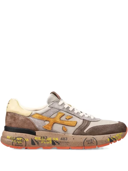 Sneakerși Premiata cu șireturi din piele de căprioară maro